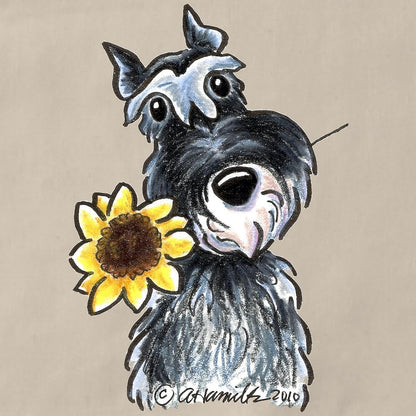 Sunflower Schnauzer Kitchen Apron with Pockets, Grilling Apron, Baking Apron