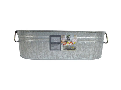 - BH28-056-099-21 Oval Galvanized Tub, 20.27" L X 11.22" W X 5.7" H