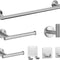 7 Pieces Bathroom Hardware Set SUS304 Thicken Stainless Steel-Towel Rack Kit Include 24" Towel Rod+ 9" Hand Towel Bar+ Toilet Paper Holder+4Robe Towel Hooks Bath Accessories (Nickel)