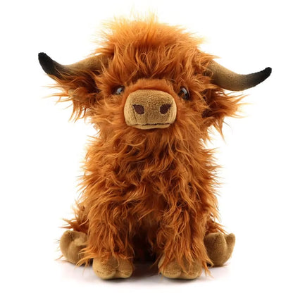 25Cm Simulation Highland Cow Plush Animal Doll Soft Stuffed Highland Cow Plush Toy Kawaii Kids Baby Gifts Toy Home Room Decor