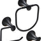 3-Pieces Bathroom Hardware Set Matte Black,  Bathroom Accessories Wall Mounted - Includes Hand Towel Ring, Toilet Paper Holder, Robe Towel Hooks,Bathroom Accessories Kit