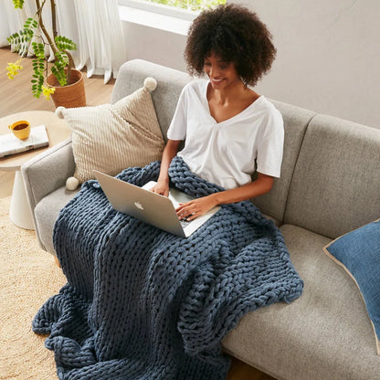 Madison Hand Made Chunky Double Knit Throw Blanket