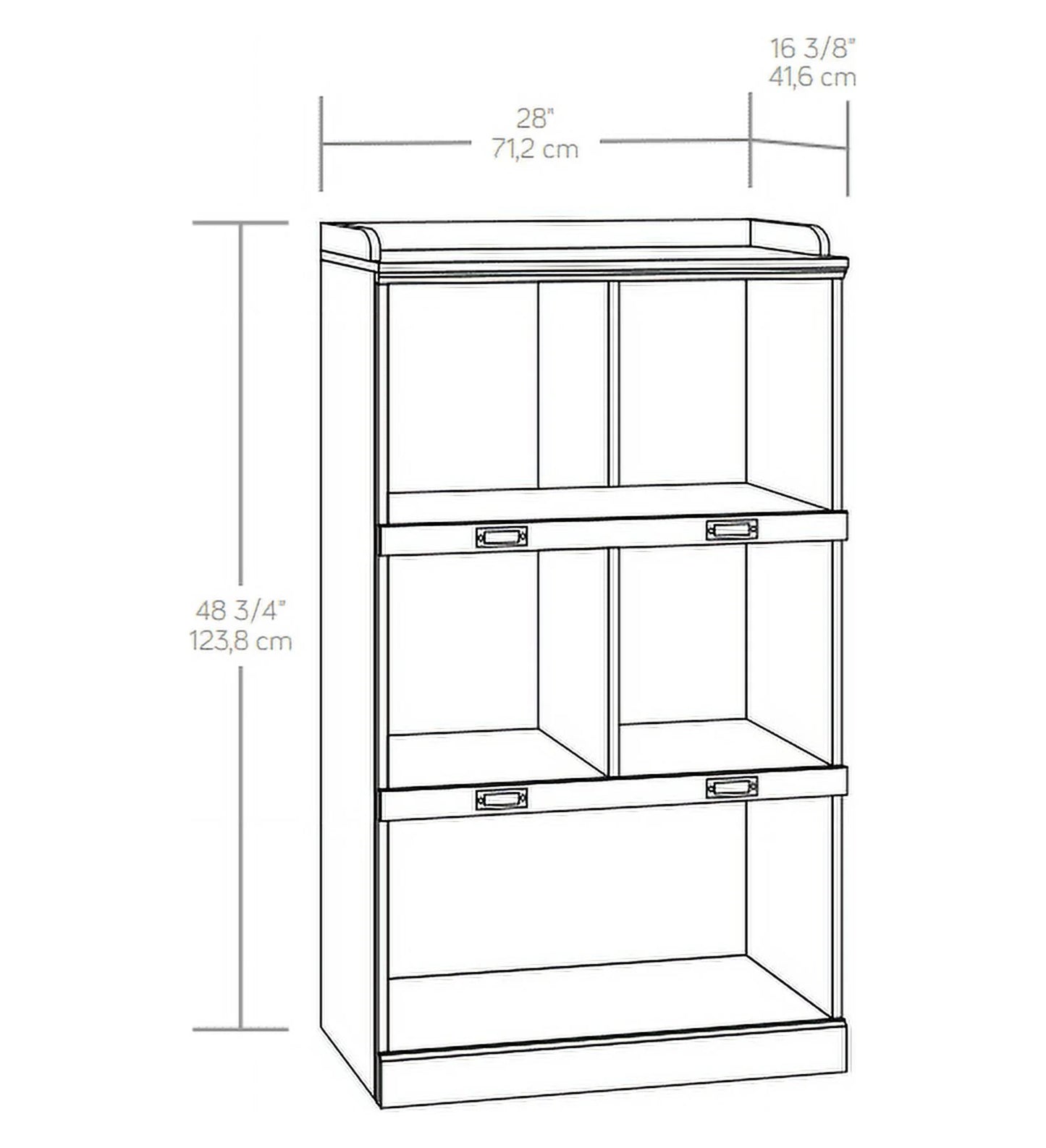 Modern Farmhouse 5-Cube Organizer Bookcase with Name Plates, Rustic Gray Finish