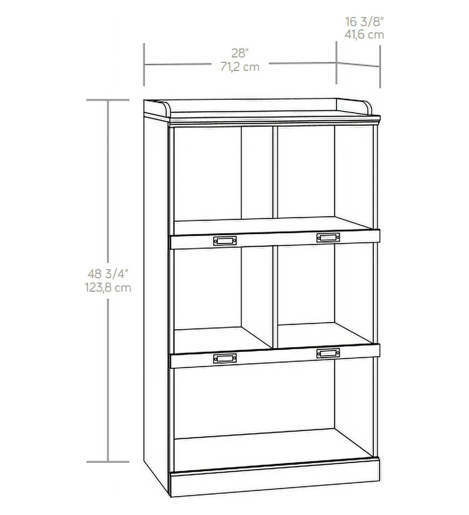 Modern Farmhouse 5-Cube Organizer Bookcase with Name Plates, Rustic Gray Finish