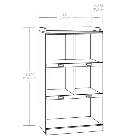 Modern Farmhouse 5-Cube Organizer Bookcase with Name Plates, Rustic Gray Finish
