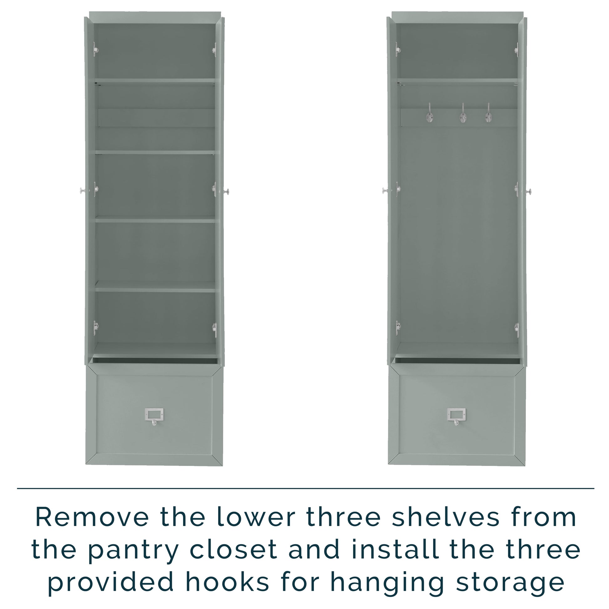 Harper Modern Wood/Metal Pantry Closet in Gray