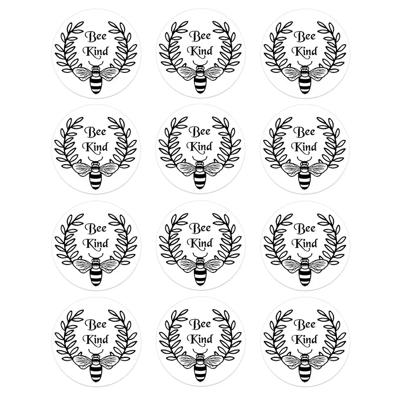 24/48Pcs Bee Kind Bee Happy Stickers for Wedding Birthday Party Baby Shower Decor Cute Animal Bee Stickers Kids Toy Gift