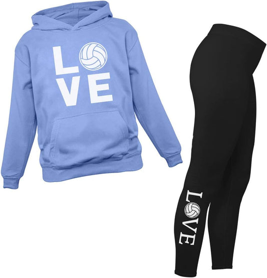 Matching Volleyball Hoodies & Leggings for Women Teen Girls Fans Team Players Love Hoodie & Legging Set
