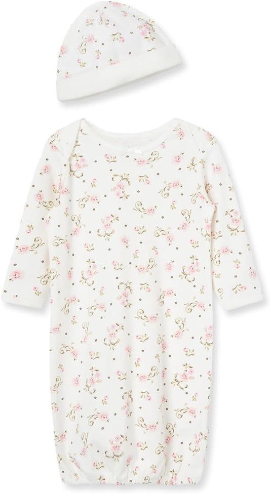 Baby Girls' 2-Piece Nightgown and Cap Set