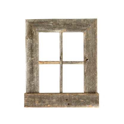 22X18 Rustic Weathered Grey Window Frame With Planter