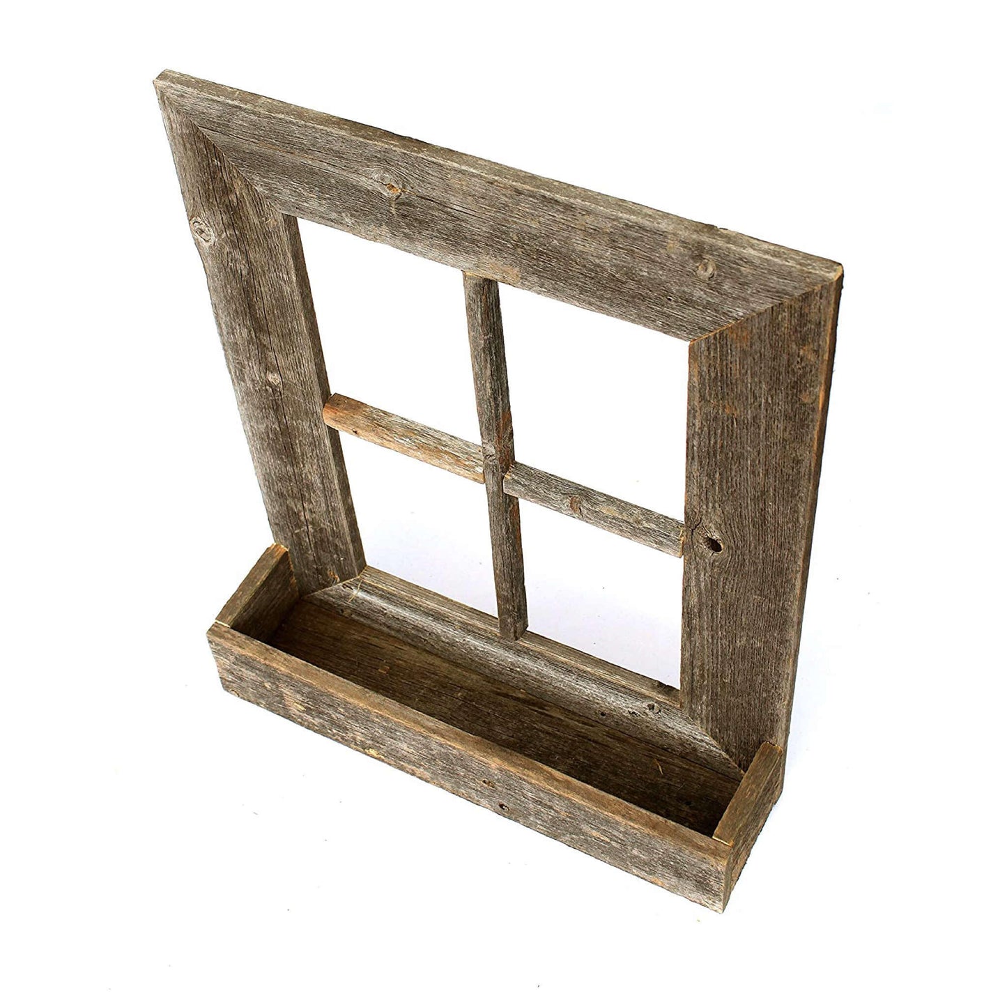 22X18 Rustic Weathered Grey Window Frame With Planter