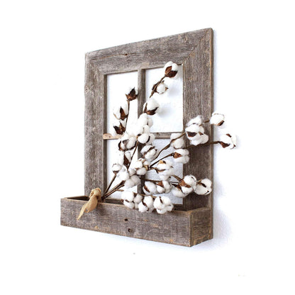 22X18 Rustic Weathered Grey Window Frame With Planter