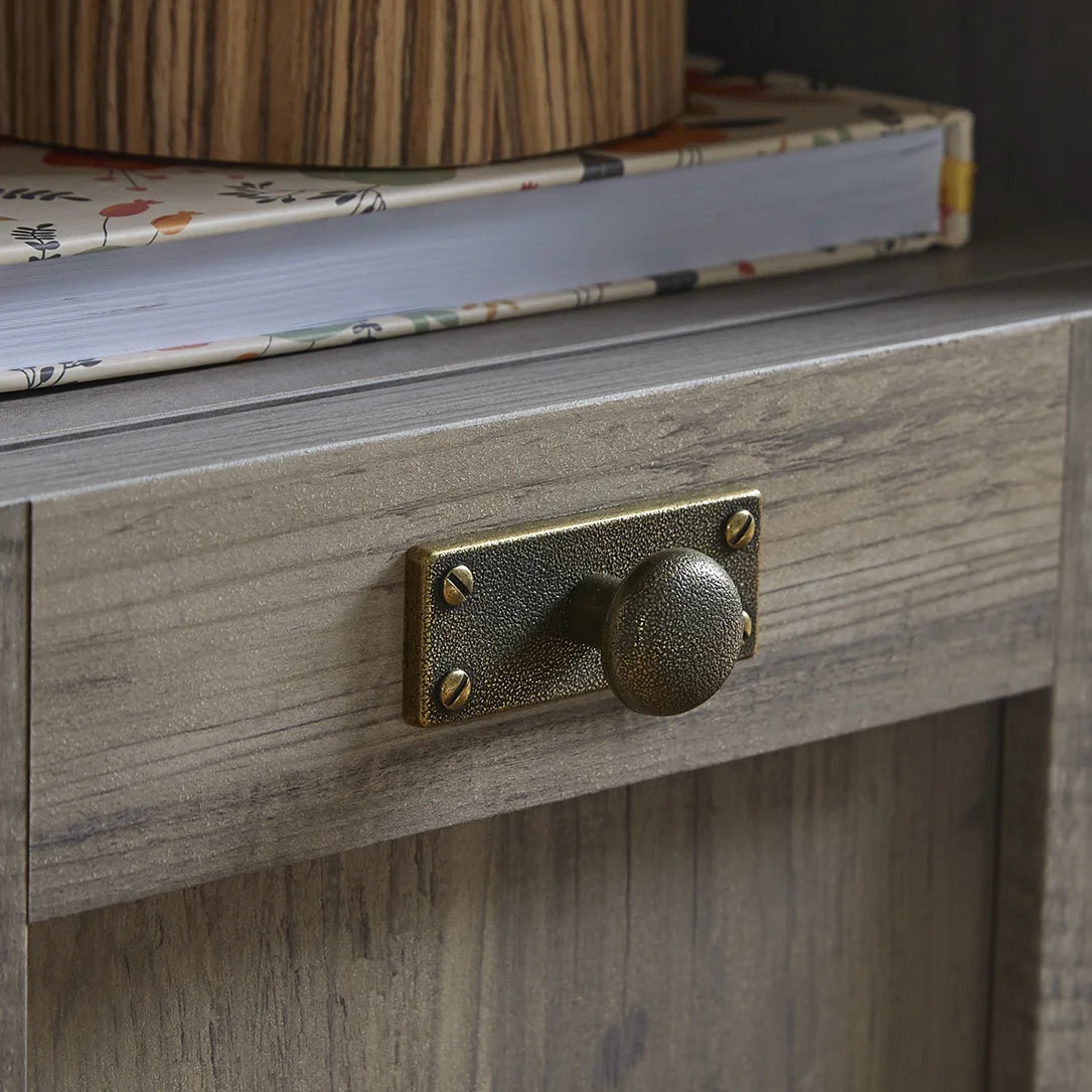 Modern Farmhouse L-Desk, Rustic Gray Finish