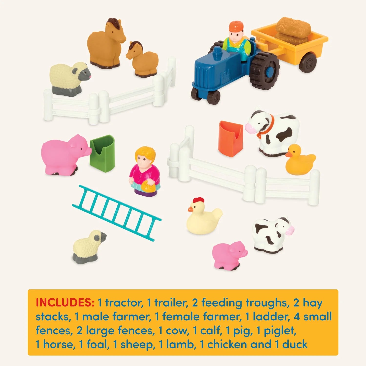 Little Farmer’S Playset Farm Set with 25 Pieces, Toddler and Preschool Toys