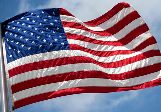 American Flag 8X12 Outdoor - Nylon US Flags with Embroidered Stars, Stitched Stripes and Brass Grommets