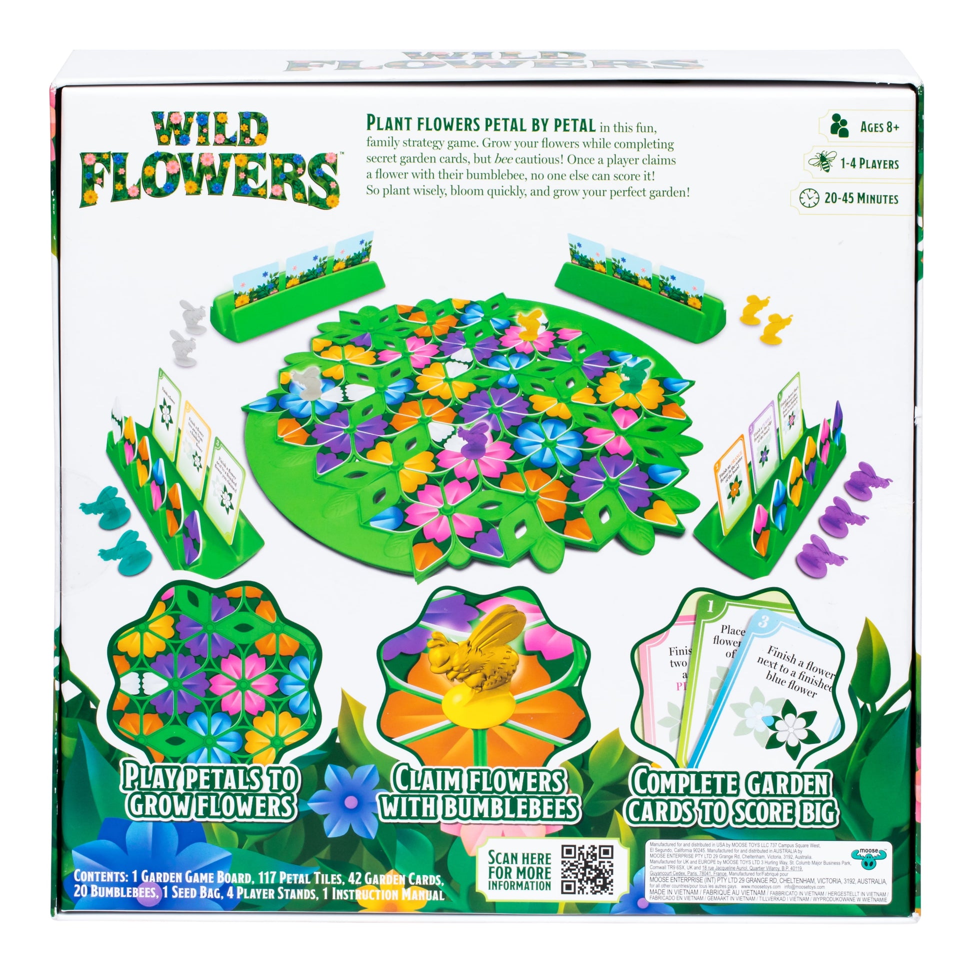 Wild Flowers Family Fun Strategy Game, Ideal for Solo Play, and 1 to 4 Players Aged 8+