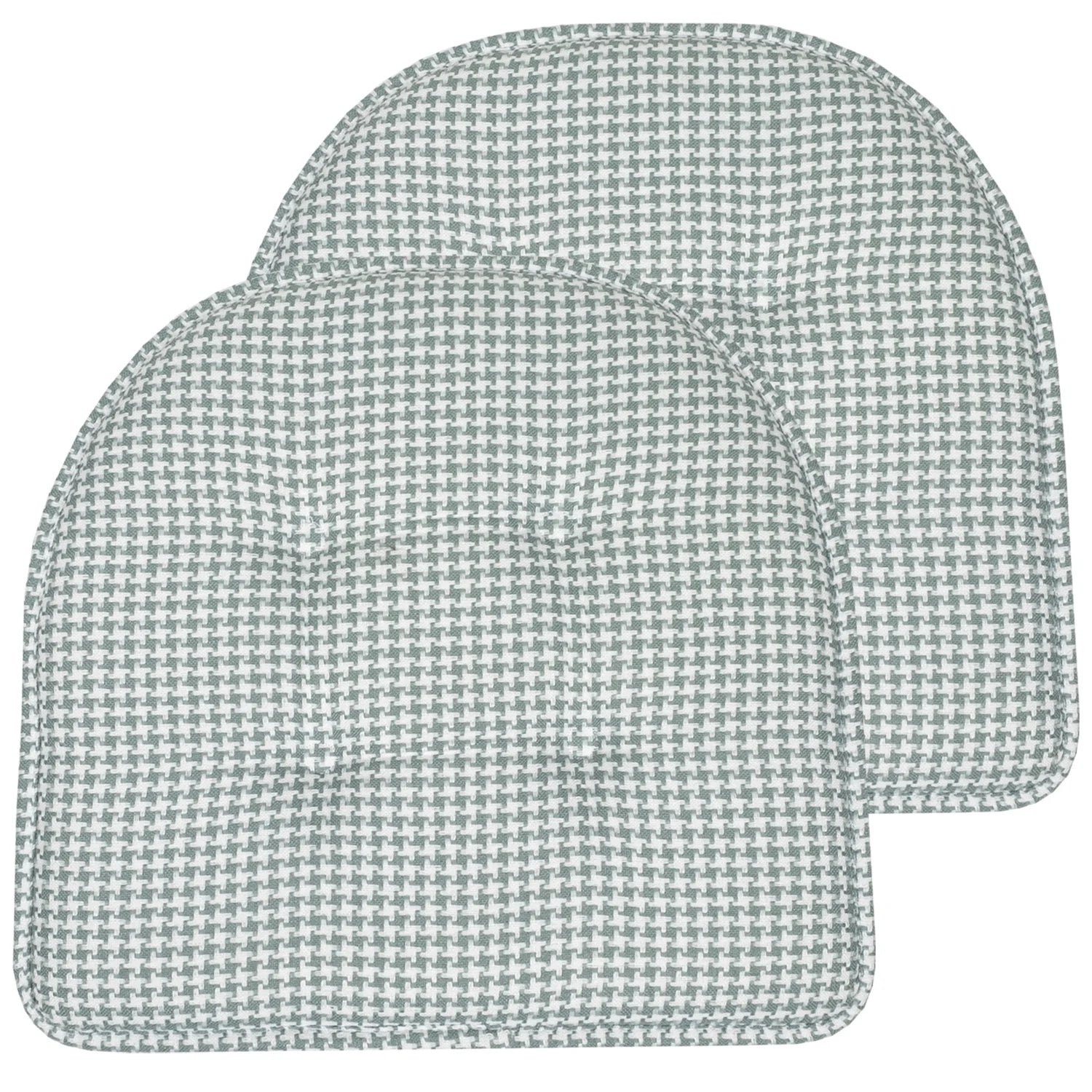 Houndstooth U-Shaped 16 X 17 Memory Foam Chair Pad Pistachio 2 Pack