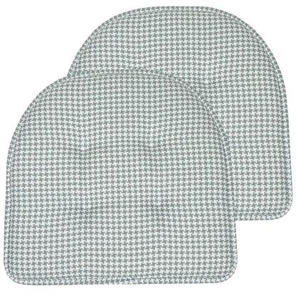 Houndstooth U-Shaped 16 X 17 Memory Foam Chair Pad Pistachio 2 Pack