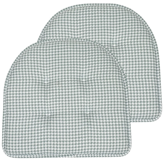 Houndstooth U-Shaped 16 X 17 Memory Foam Chair Pad Pistachio 2 Pack