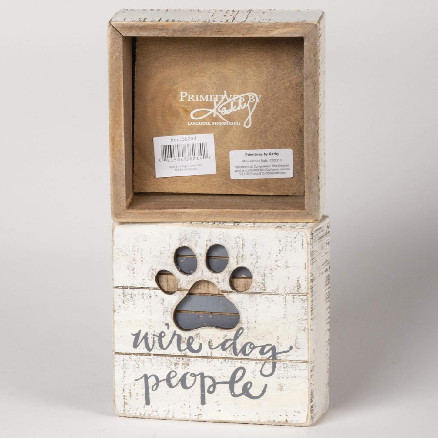 Hand-Lettered Slat Box Sign, We'Re Dog People