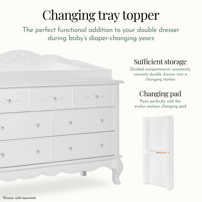 Aurora Change Tray I Lasting Quality I Intricate Ribbon Bow Scrollwork, Frost