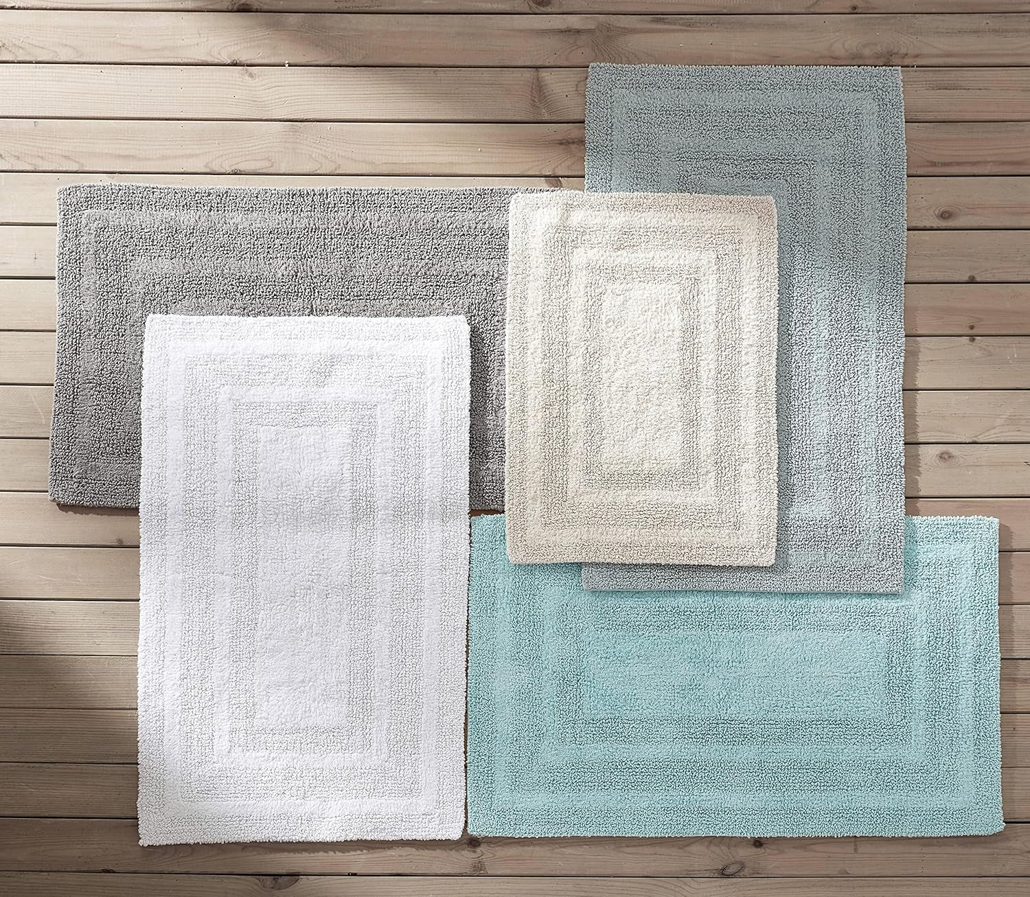 - Bathroom Rugs Set, Soft Tufted Cotton Bathroom Decor, Super Absorbent & Quick Dry (Logan Light Grey, 2 Piece)