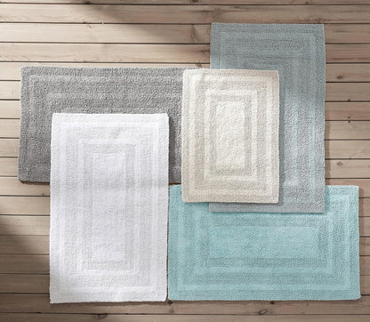 - Bathroom Rugs Set, Soft Tufted Cotton Bathroom Decor, Super Absorbent & Quick Dry (Logan Light Grey, 2 Piece)