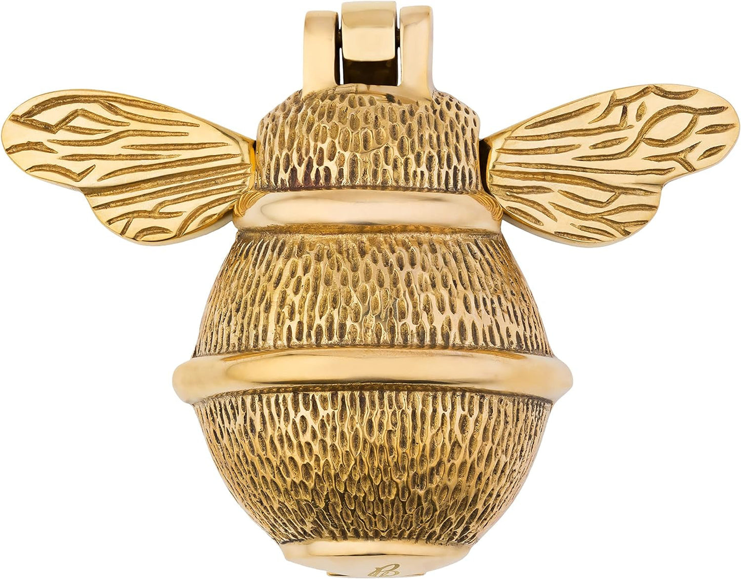 Bee Door Knocker for Front Door | Polished Solid  | Brass Knockers with Strike Plate | UPVC | Bumblebee Front Door Furniture with a Unique Design (Brass)