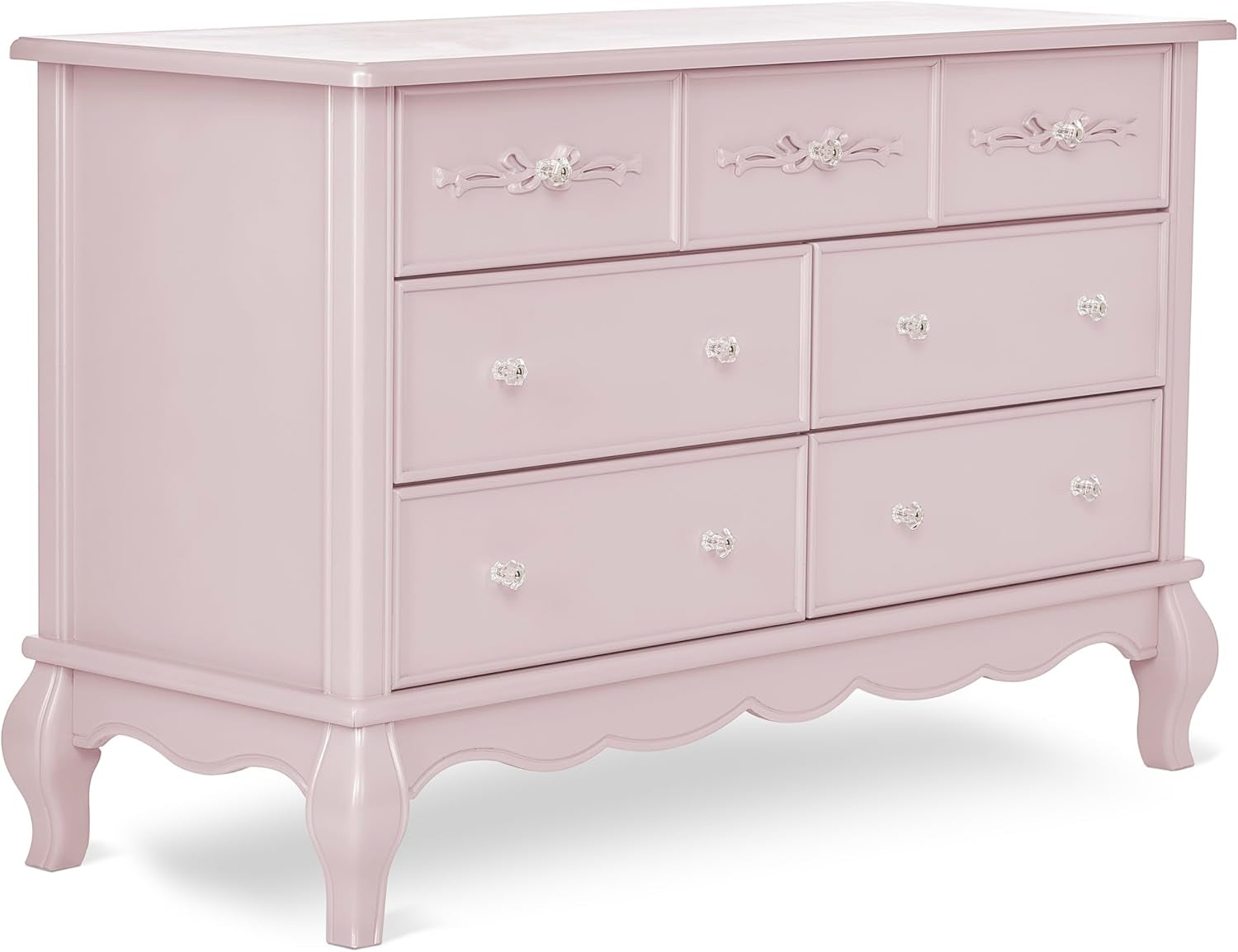 Aurora 7 Drawer Double Dresser, Dusty Rose