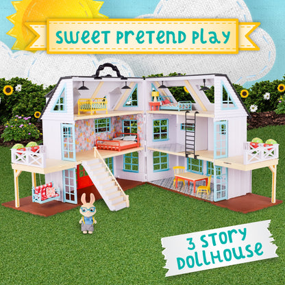 Buzzby Farmhouse Doll Playset & Mini Figure, 25 Pieces, Children Ages 3+