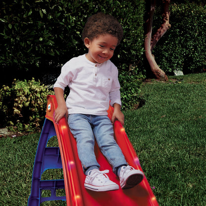 Light up First Slide Indoor Outdoor Playground Slide, Folding Easy Storage, Red, Blue, Kids Toddlers Boys Girls, 18 Months to 6 Years