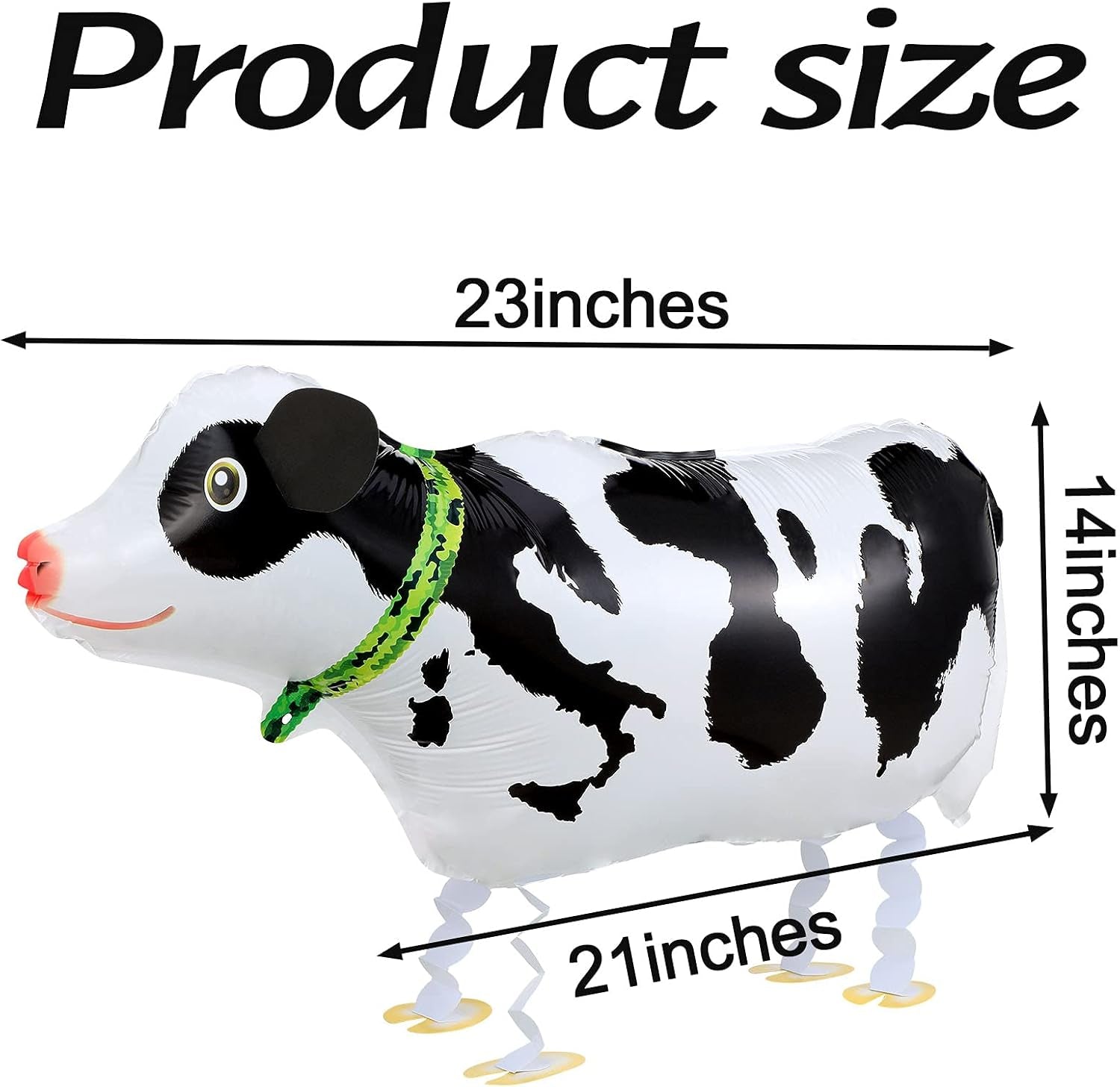 6 Pieces Walking Animal Balloons Foil Animal Air Walkers Pet Balloons Helium Farm Animal Balloons Party Decorations for Animal Theme Party Supplies Baby Shower Wedding Birthday Party Favors (Cow)