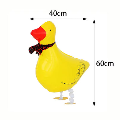 6Pcs Cute Duck Walking Balloons Farm Animal Foil Baloons Baby Farm Party Walking Ballon for Kids Boy Birthday Party Favor