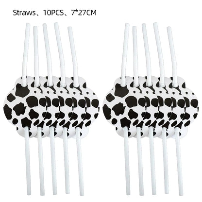 Farm Cow Theme Birthday Party Disposable Cup Plate Tablecloth Animal Cow Balloons Baby Shower Wedding Decoration Kids Favors