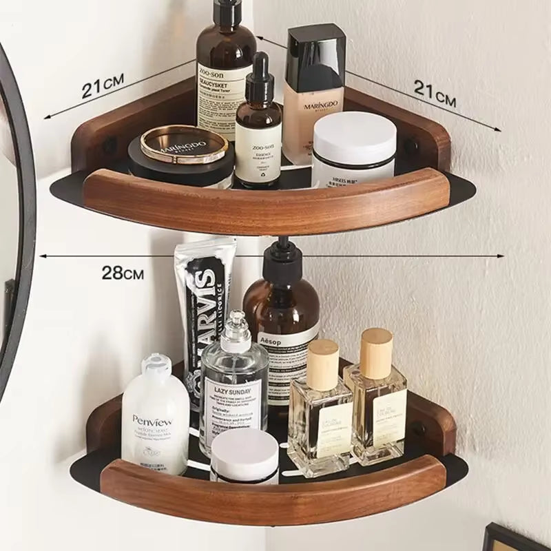 Walnut Wood Black Bathroom Hardware Set Bathroom Towel Rack Towel Rack Toilet Paper Holder Towel Bar Shelf Bathroom Accessories