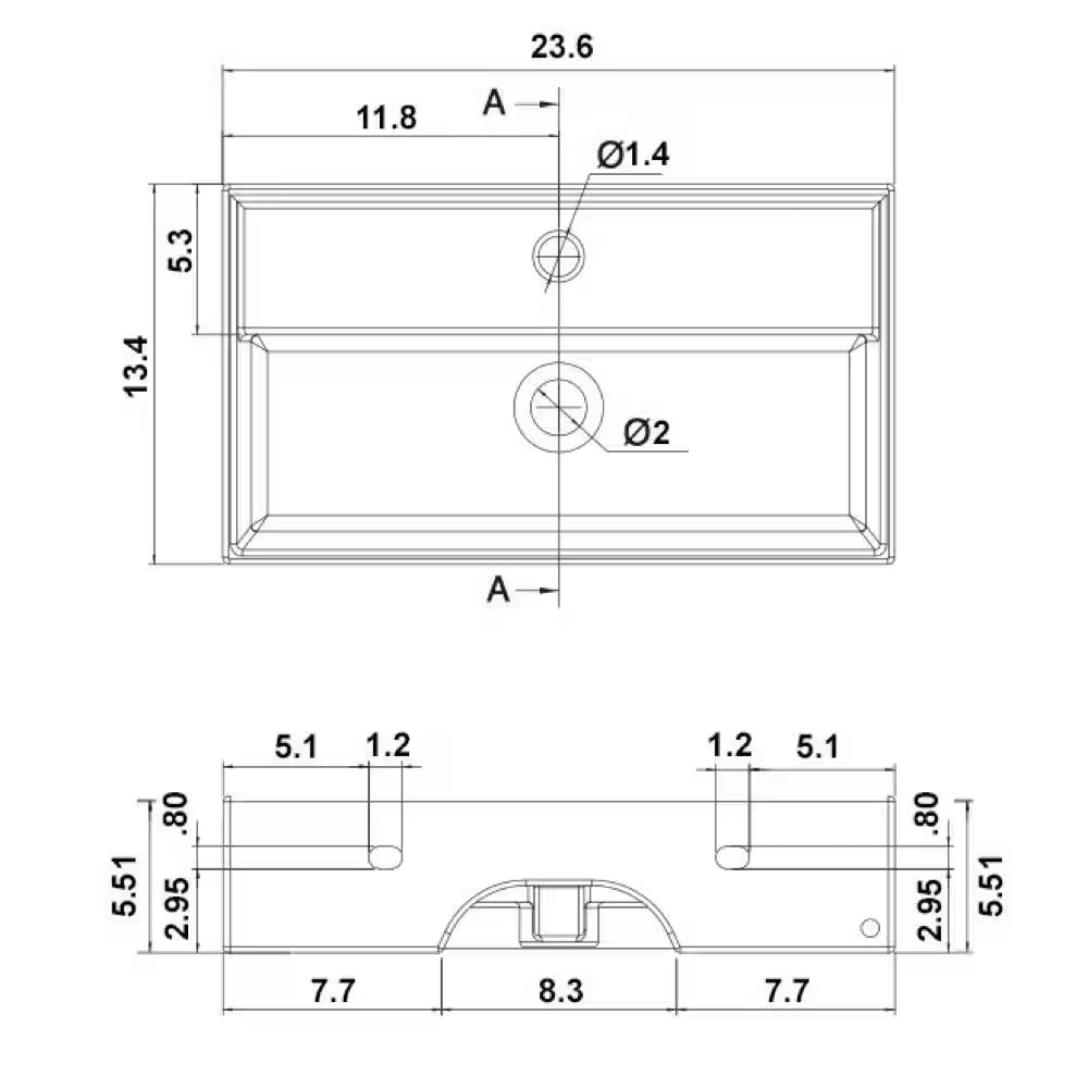 Teorema Wall Mounted Bathroom Sink in White