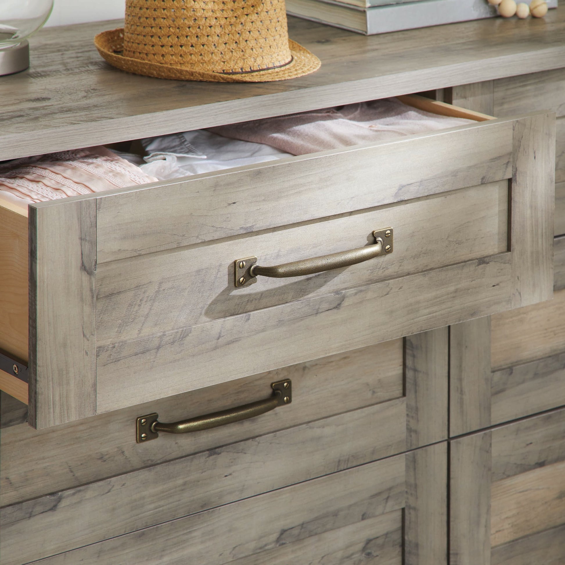 Modern Farmhouse 6-Drawer Dresser, Rustic Gray Finish