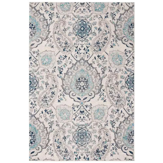 Madison Cream/Light Gray 4 Ft. X 6 Ft. Border Area Rug