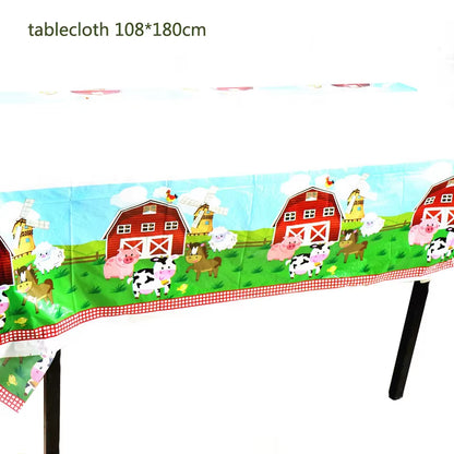 Farm Cow Theme Birthday Party Animal Party Cow Decoration Disposable Cups Plates Flags Tablecloth Baby Shower Balloon Decoration