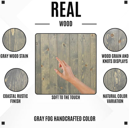 Solid Wood Headboard Gray Fog Oil-Based Finish with Smooth Natural Wood Grain, Wall-Mounted Panels, Adjustable Height, Rustic Coastal Bedroom, Built to Last, King Size Head Board