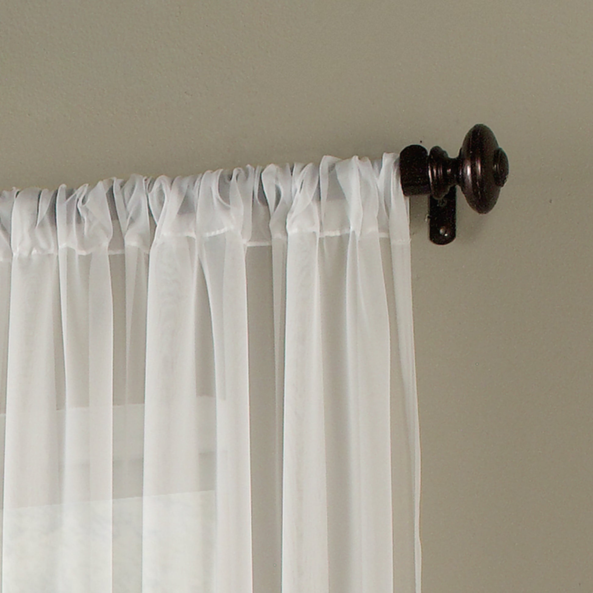 Soho Voile Indoor Curtain, Polyester Sheer Poletop Single Panel, Winter White, 59" X 120"