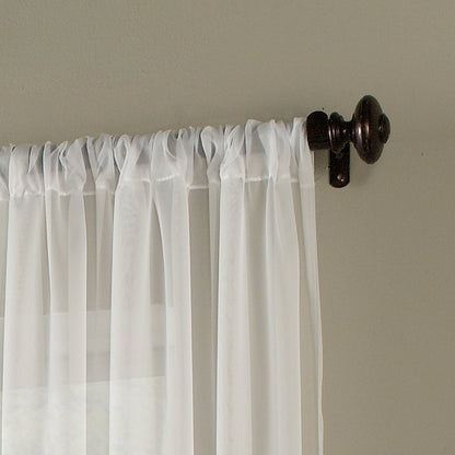 Soho Voile Indoor Curtain, Polyester Sheer Poletop Single Panel, Winter White, 59" X 120"