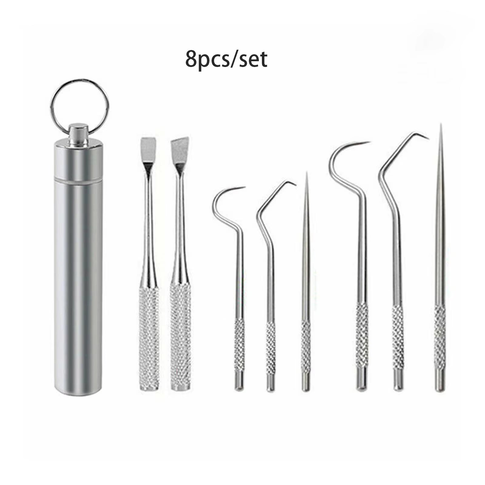 Stainless Steel Toothpick Set Tooth Flossing Reusable Toothpicks Portable Toothpick Floss Teeth Cleaner Oral Cleaning