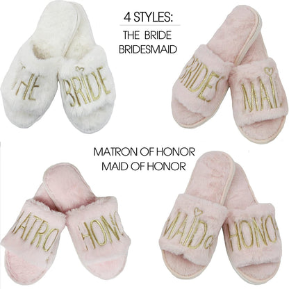 Wedding Slippers - Bride Slippers, Bridesmaid Slippers, Getting Ready Outfits Bridal Party, I Do Crew Slippers, Bride Slippers for Wedding Day