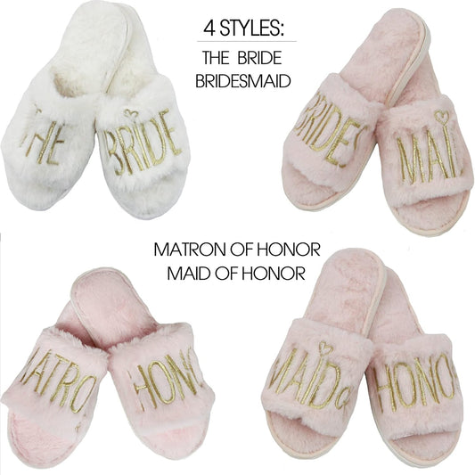 Wedding Slippers - Bride Slippers, Bridesmaid Slippers, Getting Ready Outfits Bridal Party, I Do Crew Slippers, Bride Slippers for Wedding Day