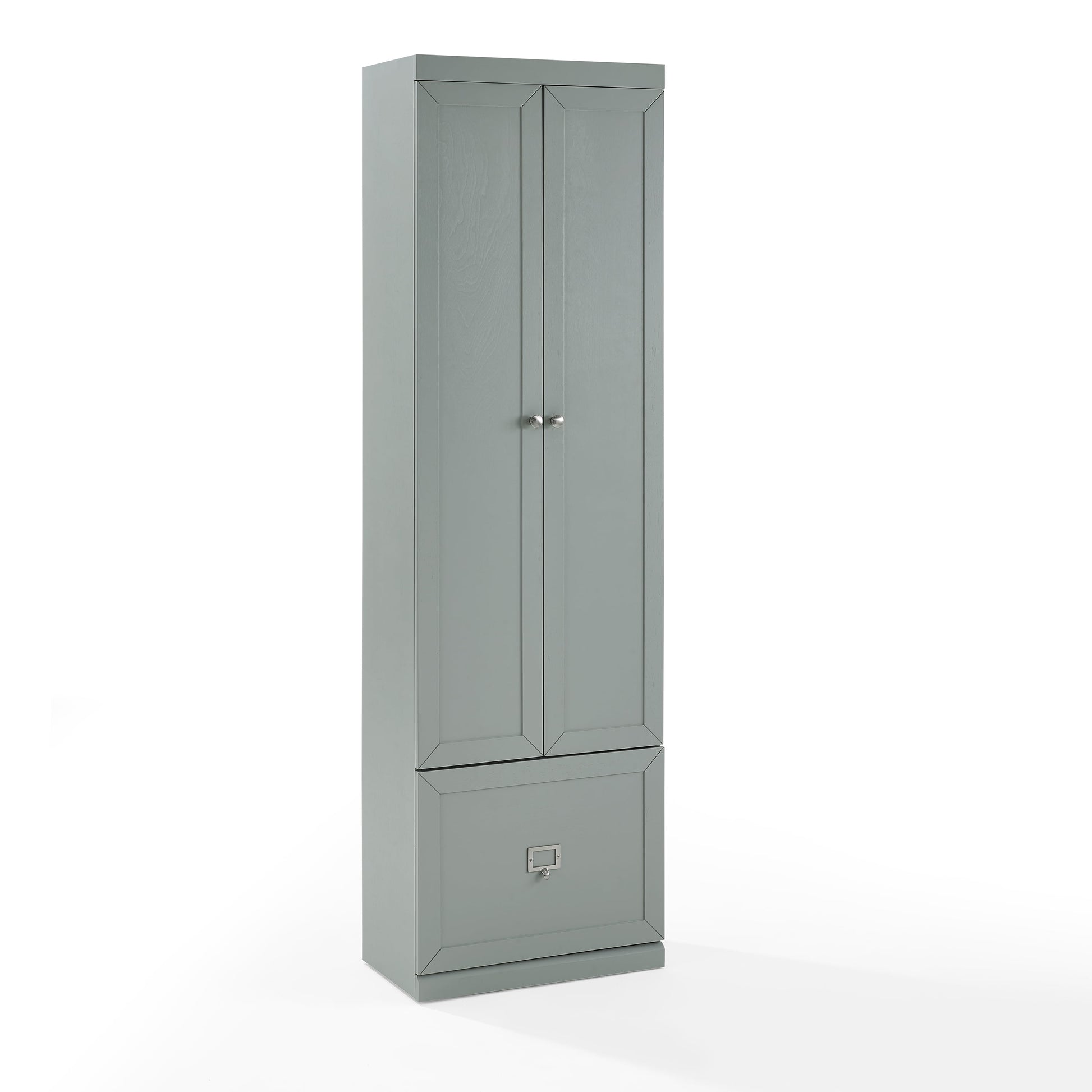 Harper Modern Wood/Metal Pantry Closet in Gray