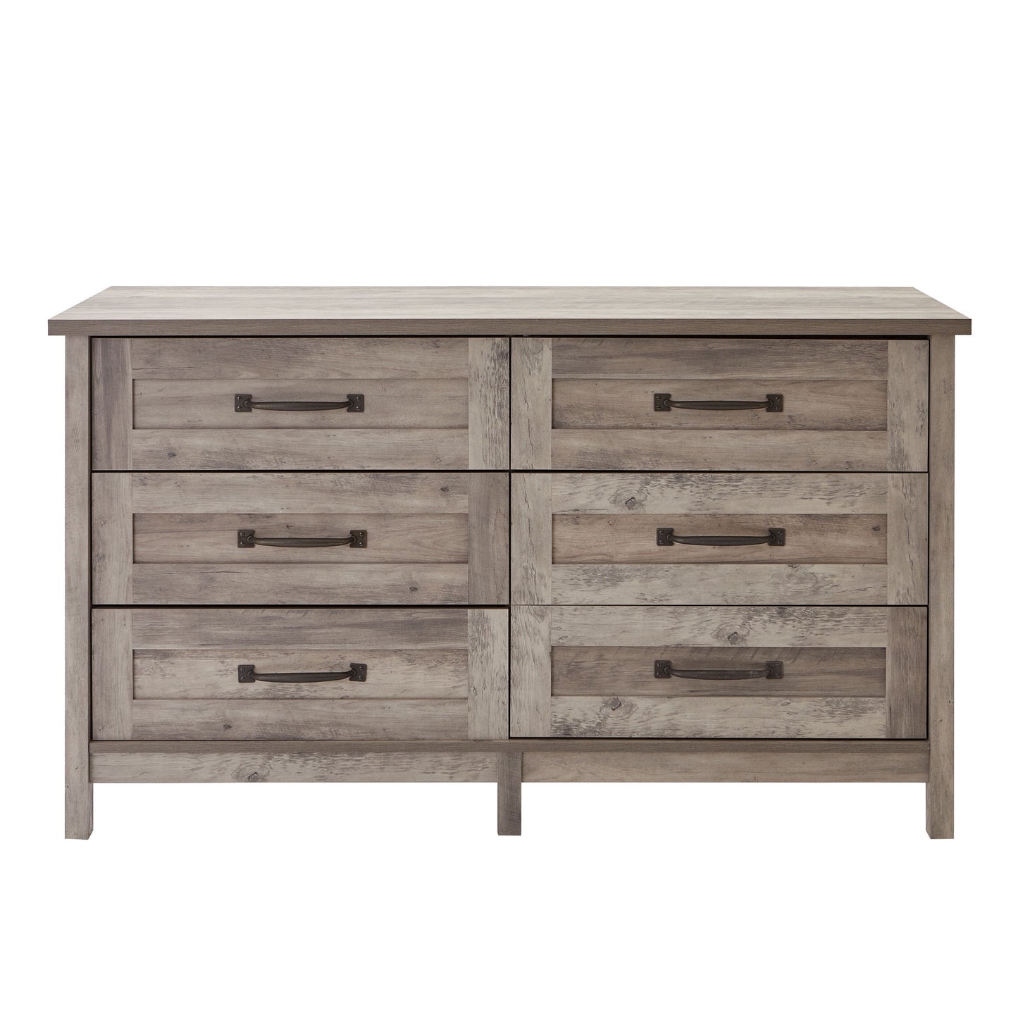 Modern Farmhouse 6-Drawer Dresser, Rustic Gray Finish