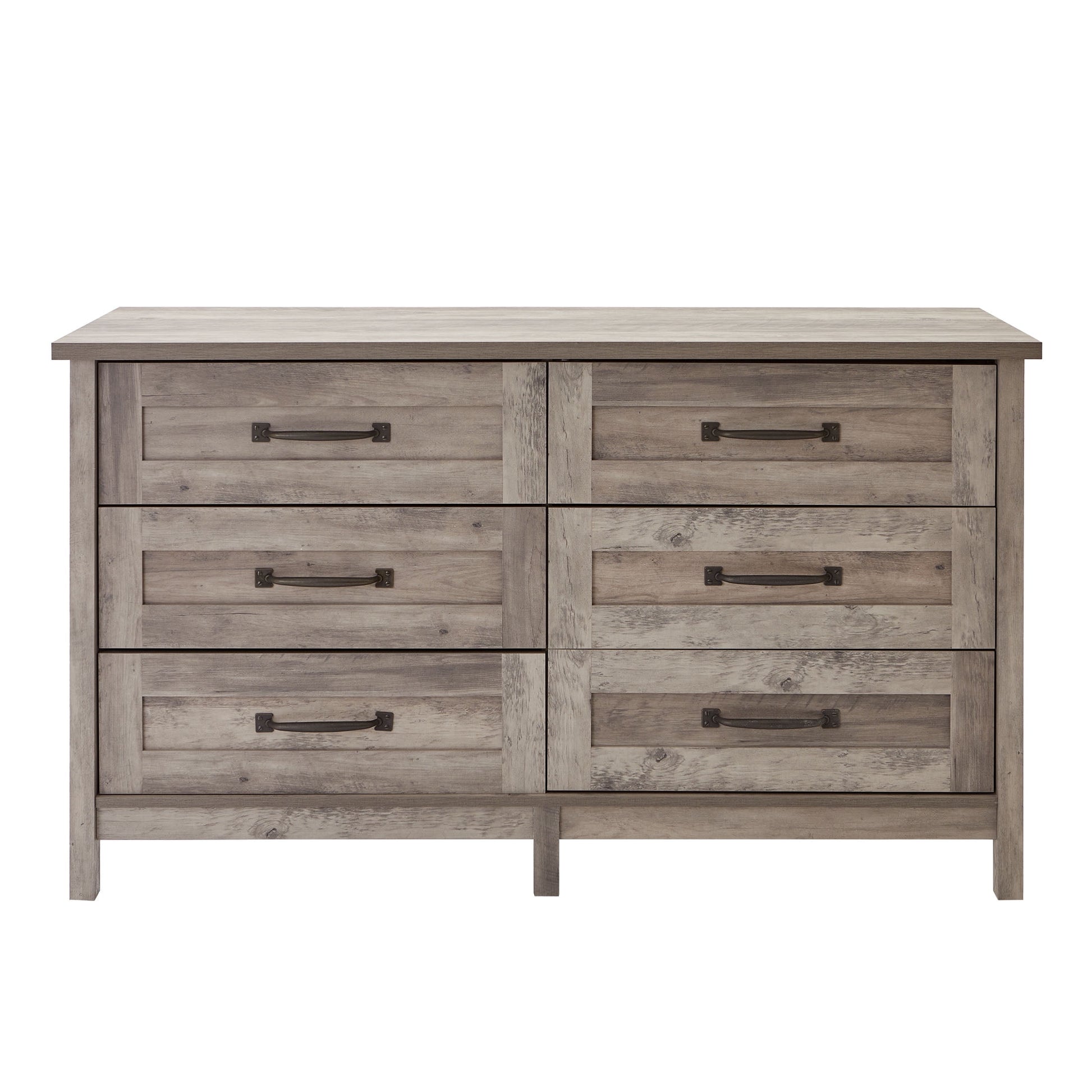 Modern Farmhouse 6-Drawer Dresser, Rustic Gray Finish