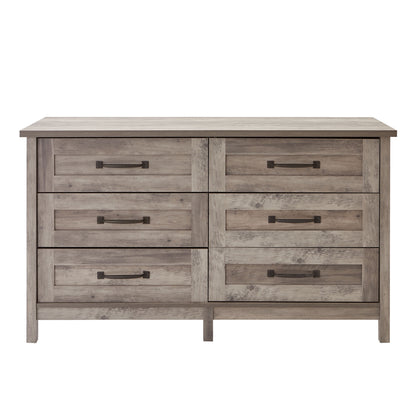 Modern Farmhouse 6-Drawer Dresser, Rustic Gray Finish