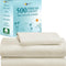 Twin Size Sheet Set - 100% Cotton 500 Thread Count, Cooling Deep Pocket Bed Sheets with Fitted Elastic Sheet, Extra Soft Luxury Hotel Quality - Ivory